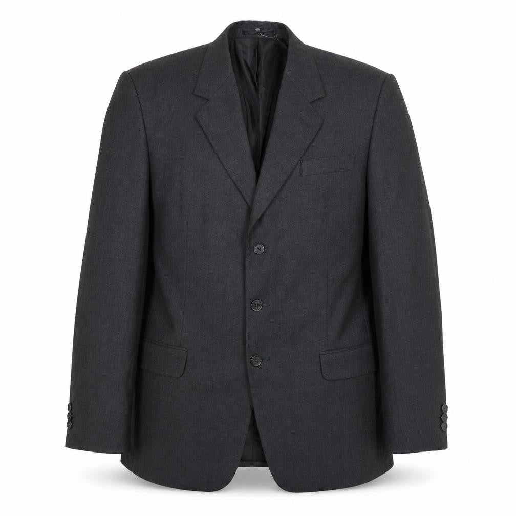 Front view of James Barry men’s grey wool jacket suit jacket, size 42, regular