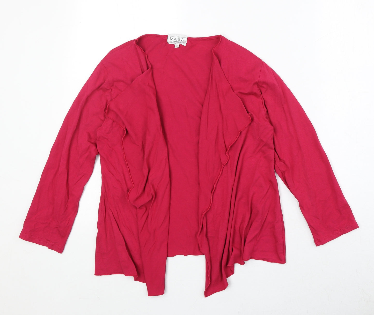 The Masai Womens Pink V-Neck Viscose Cardigan Jumper Size M - Open