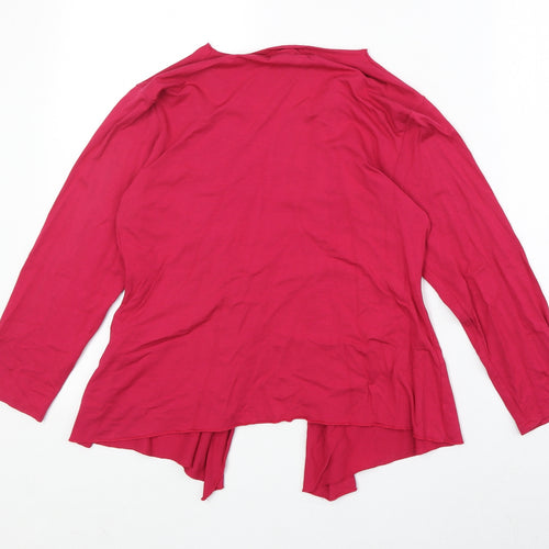 The Masai Womens Pink V-Neck Viscose Cardigan Jumper Size M - Open