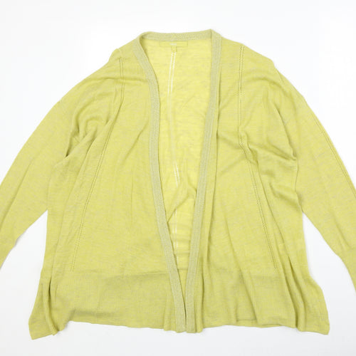 NEXT Womens Yellow V-Neck Acrylic Cardigan Jumper Size 12 - Open