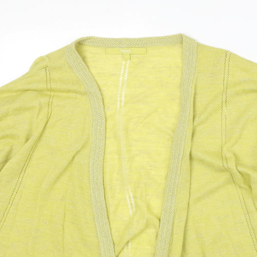 NEXT Womens Yellow V-Neck Acrylic Cardigan Jumper Size 12 - Open