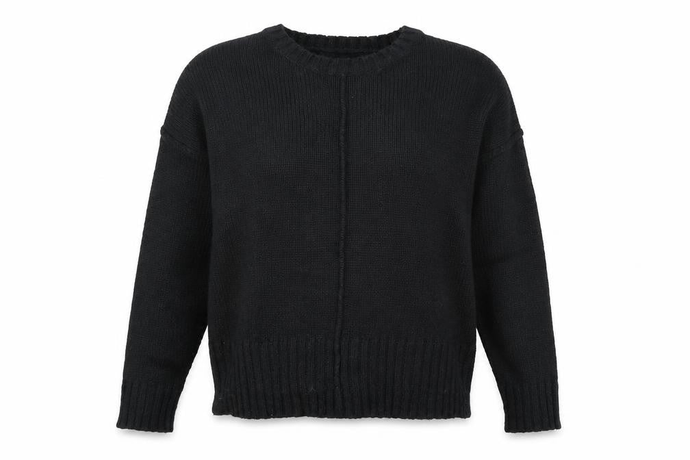 New Look Womens Black Round Neck Acrylic Pullover Jumper Size S