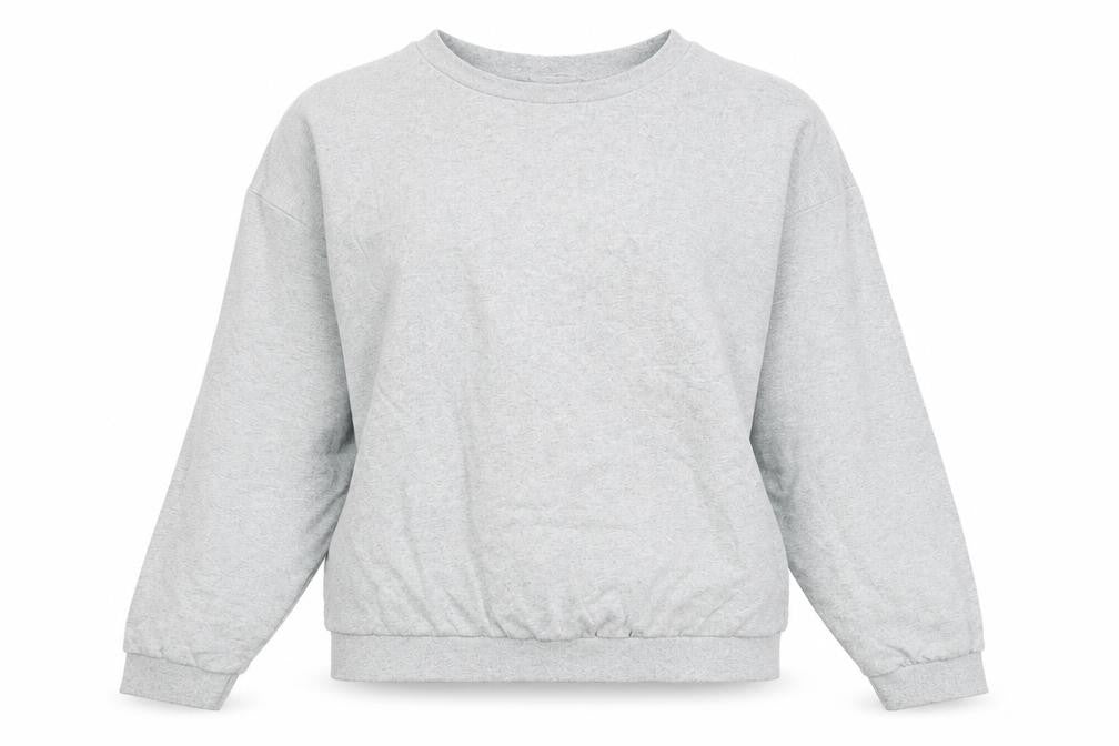 Front view of Jetty women’s grey cotton pullover sweatshirt, size M, pullover