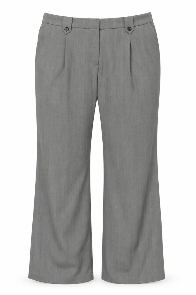 AMARANTO Womens Grey Striped Polyester Dress Pants Trousers Size 18 Regular Zip