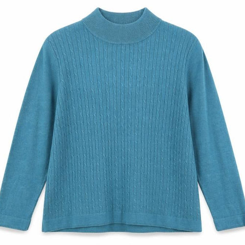 Bonmarché Womens Blue Round Neck Acrylic Pullover Jumper Size L
