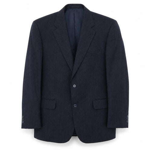 Greenwood Mens Blue Striped Polyester Jacket Suit Jacket Size 46 Regular
