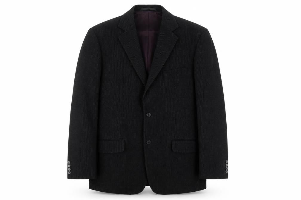 Marks and Spencer Mens Black Striped Cotton Jacket Suit Jacket Size 42 Regular
