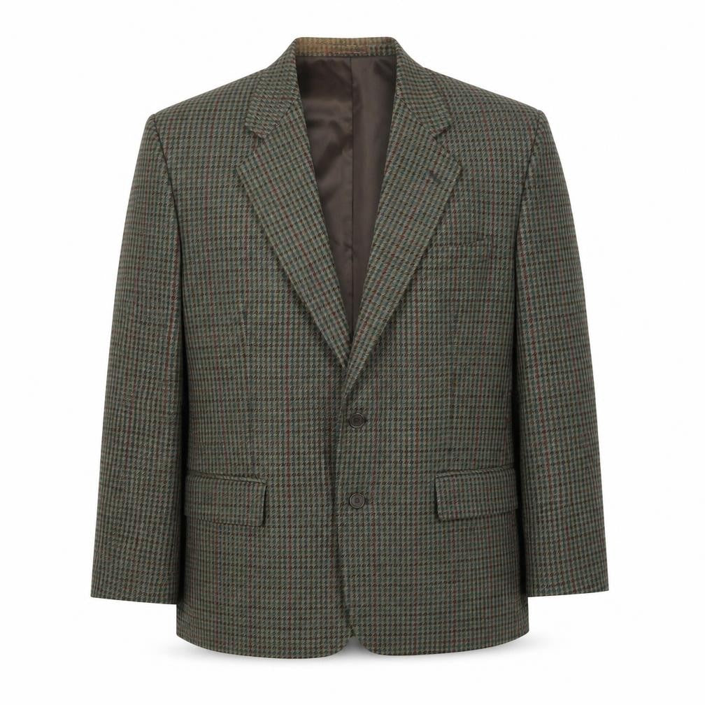 Front view of Greenwoods Classic men’s multicoloured geometric wool jacket blazer, size 42, regular