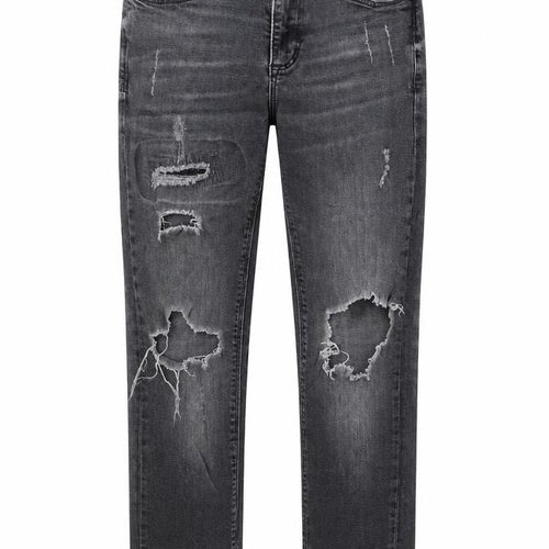 River Island Womens Black Cotton Straight Jeans Size 30 in Regular Zip