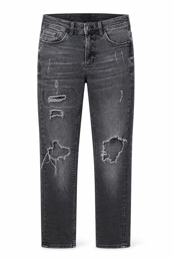 River Island Womens Black Cotton Straight Jeans Size 30 in Regular Zip