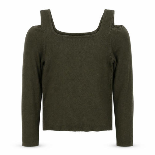 New Look Girls Green Scoop Neck Viscose Pullover Jumper Size 12-13 Years Pullover - Cold Shoulder