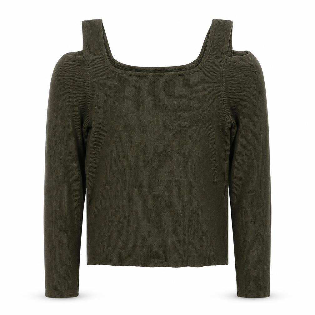 New Look Girls Green Scoop Neck Viscose Pullover Jumper Size 12-13 Years Pullover - Cold Shoulder