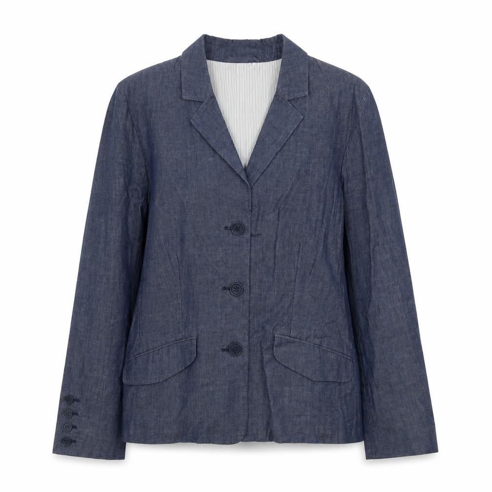 Boomerang Womens Blue Jacket Blazer Size 12 Button