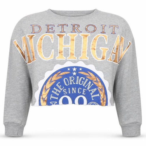 New Look Girls Grey Cotton Pullover Sweatshirt Size 12-13 Years Pullover - Detroit Michigan