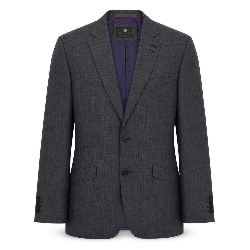Front view of Marks & Spencer men’s grey wool jacket suit jacket, size M, regular