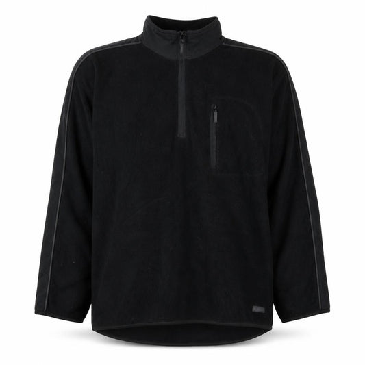Front view of O Club men’s black polyester pullover sweatshirt, size XL