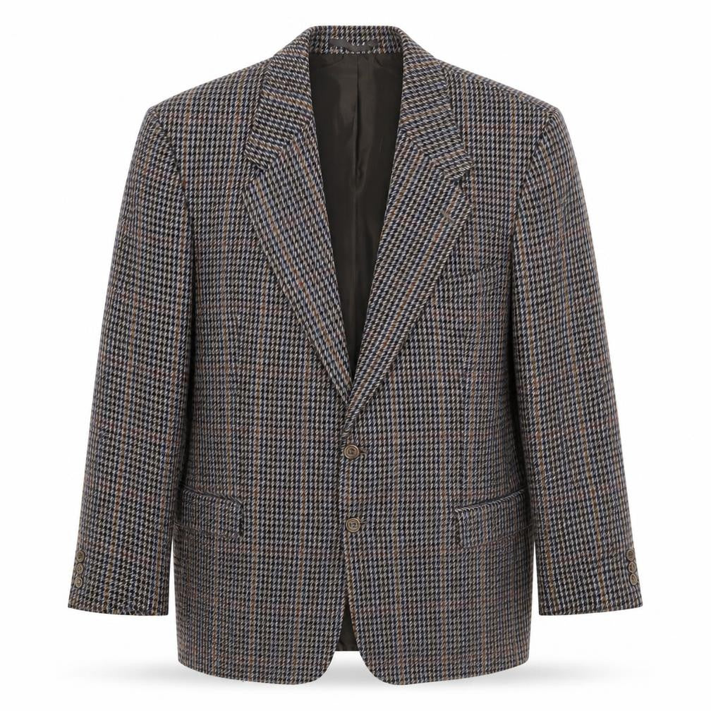 C&A Mens Brown Geometric Polyester Jacket Blazer Size M Regular