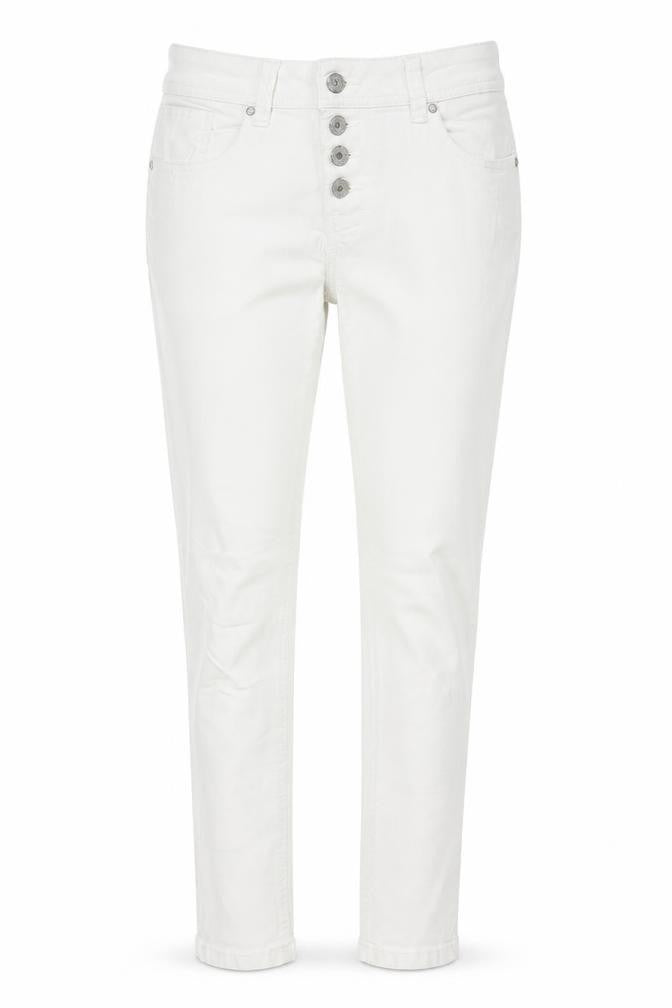 Buena Vista Womens White Cotton Skinny Jeans Size M Regular Button
