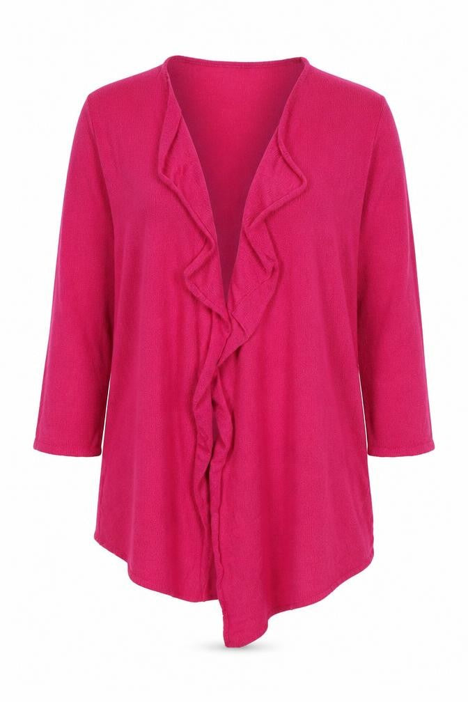Text Womens Pink V-Neck Herringbone Acrylic Cardigan Jumper Size S