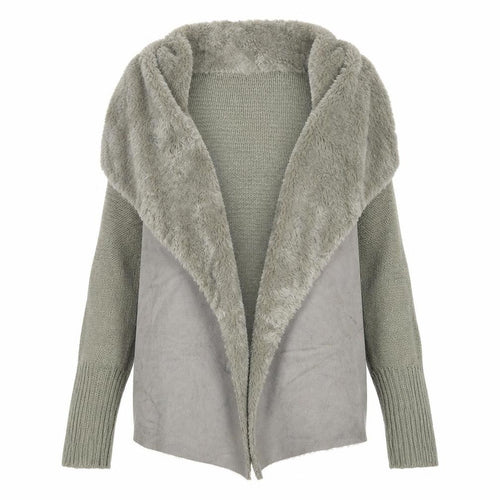 First Avenue Womens Grey V-Neck Polyester Cardigan Jumper Size M - Size M/L