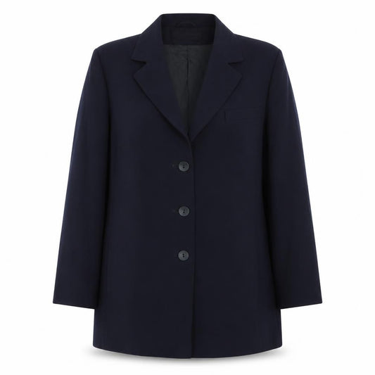Front view of Bianca women’s blue polyester jacket suit jacket, size UK 12