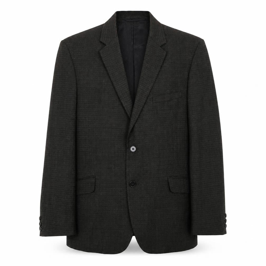 Burton Mens Grey Check Polyester Jacket Suit Jacket Size 40 Regular