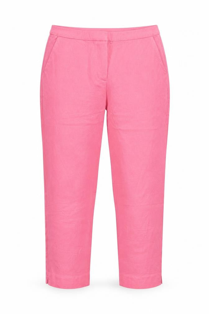 John Lewis Womens Pink Viscose Chino Trousers Size 10 Regular Hook & Eye