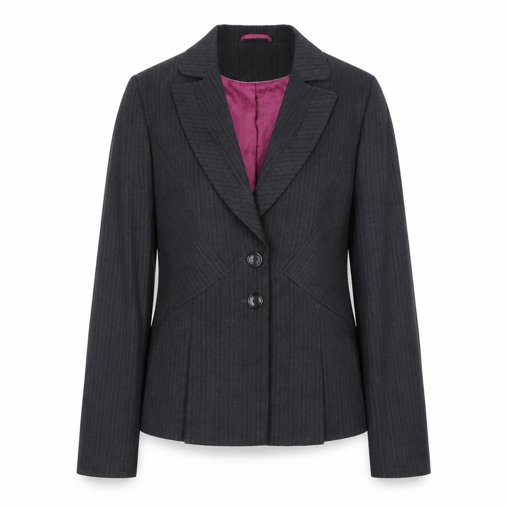 Front view of Next women’s grey polyester jacket blazer, size UK 12