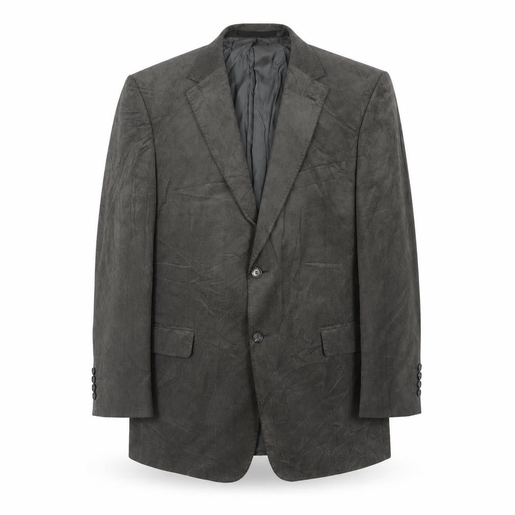 Front view of Marks & Spencer men’s grey polyester jacket blazer, size 42, regular