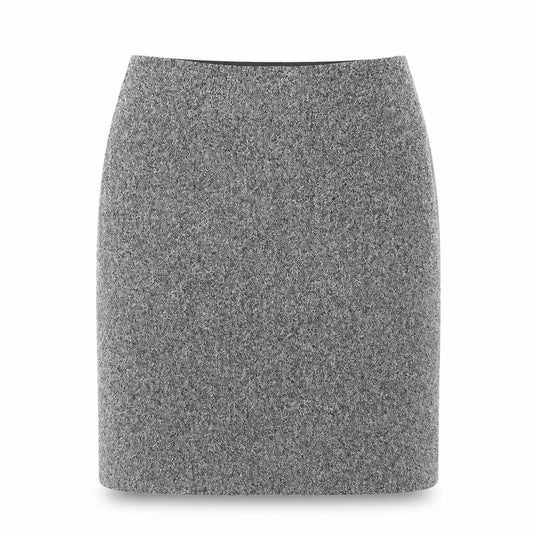Front view of Precis women’s grey viscose a-line skirt, size UK 10, zip