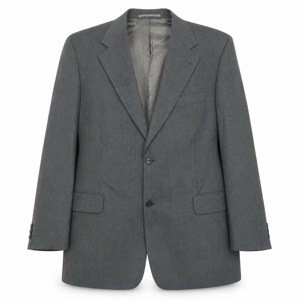 Front view of Wellington men’s grey wool jacket suit jacket, size 46, regular