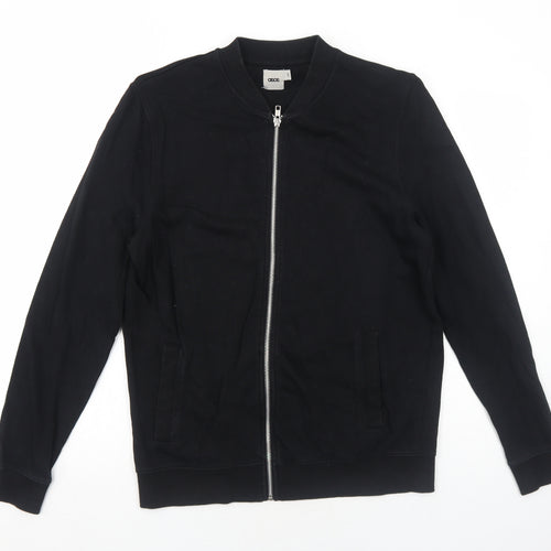 ASOS Mens Black Polyester Full Zip Sweatshirt Size S Zip
