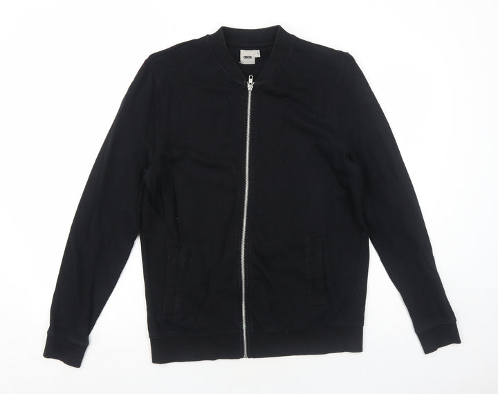 ASOS Mens Black Polyester Full Zip Sweatshirt Size S Zip