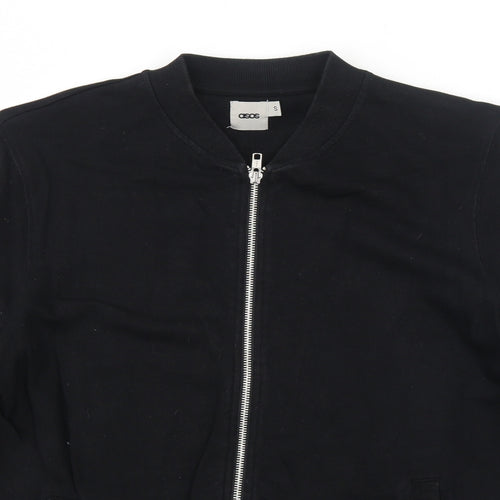 ASOS Mens Black Polyester Full Zip Sweatshirt Size S Zip