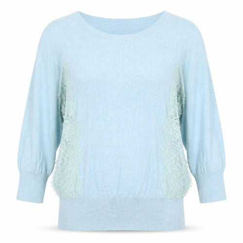 Dorothy Perkins Womens Blue Round Neck Herringbone Cotton Pullover Jumper Size 12