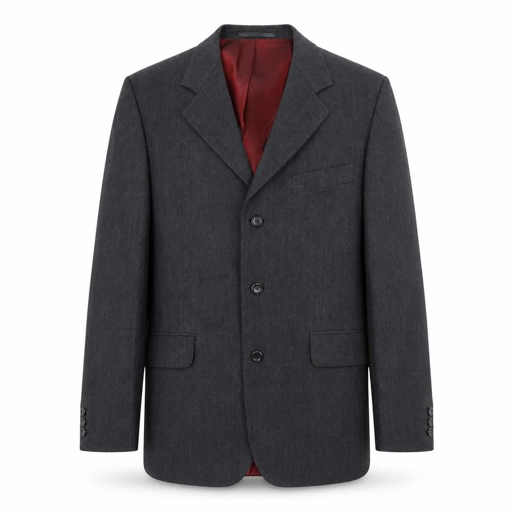 Front view of Business Solutions men’s grey polyester jacket suit jacket, size 40, regular
