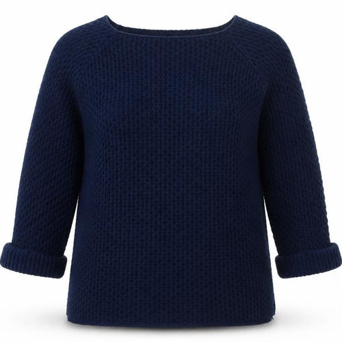 Simply Stock Shop Womens Blue Round Neck Acrylic Pullover Jumper Size L