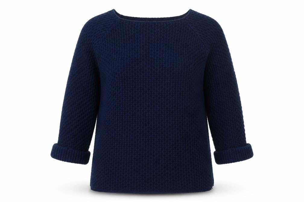 Simply Stock Shop Womens Blue Round Neck Acrylic Pullover Jumper Size L