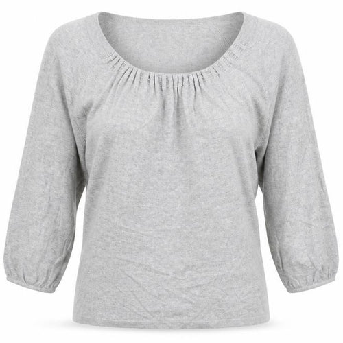 Alex&Co Womens Grey Round Neck Cotton Pullover Jumper Size 10