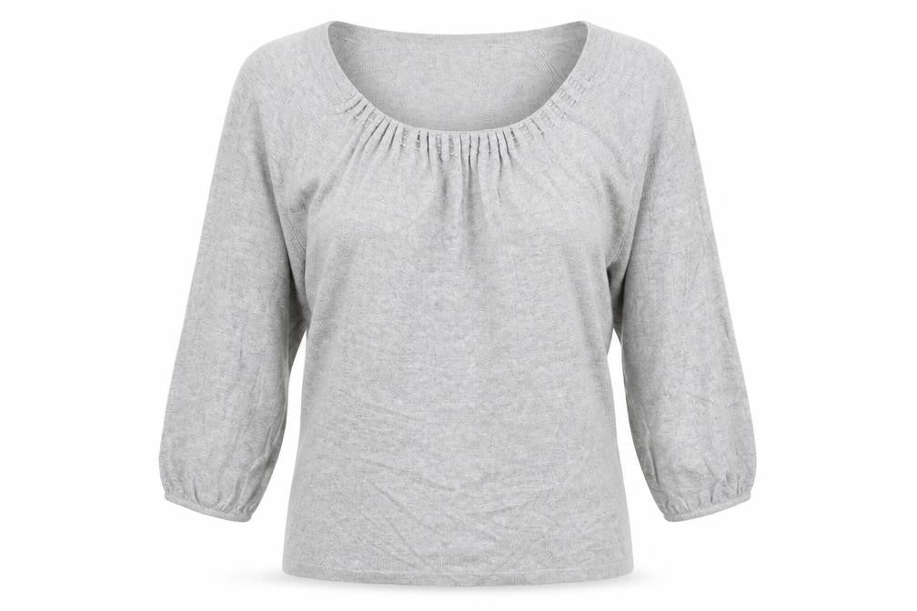 Alex&Co Womens Grey Round Neck Cotton Pullover Jumper Size 10