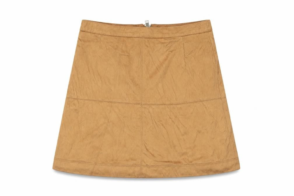 River Island Womens Brown Polyester A-Line Skirt Size 8 Zip