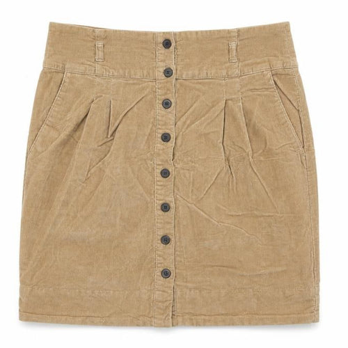 Zara Womens Brown Cotton A-Line Skirt Size L Button