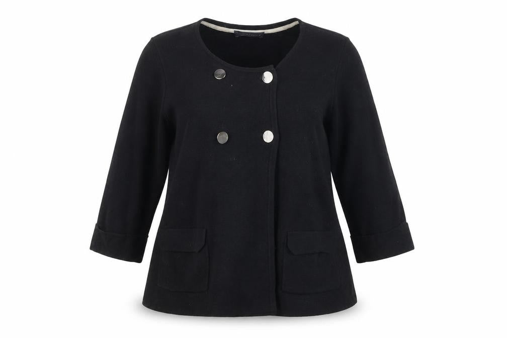 Marks and Spencer Womens Black Scoop Neck Polyamide Cardigan Jumper Size 14