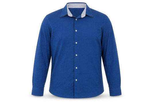 Debenhams Mens Blue Geometric Polyester Button-Up Size L Collared Button