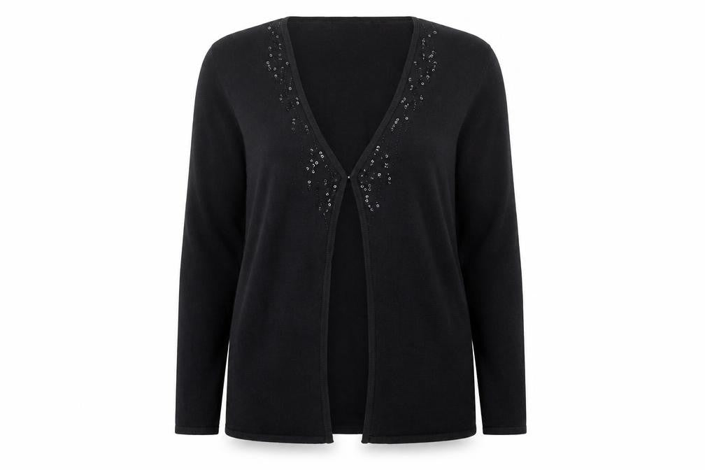 ALIBI Womens Black V-Neck Acrylic Pullover Jumper Size 10 - Size 10-12