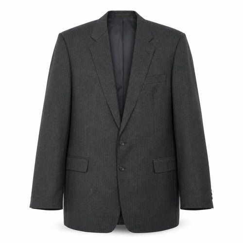 Greenwoods Mens Grey Striped Wool Jacket Suit Jacket Size 46 Regular
