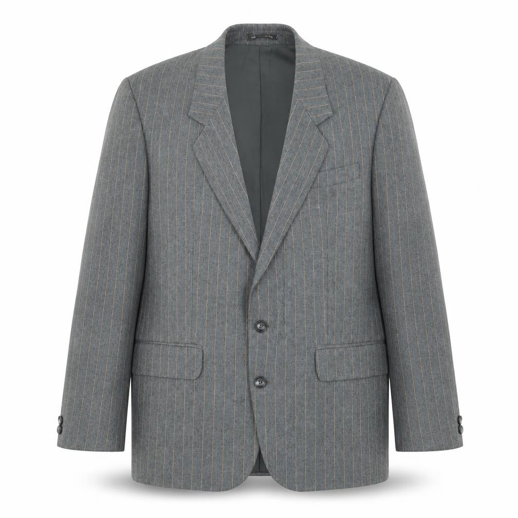 Lincroft Mens Grey Striped Polyester Jacket Suit Jacket Size 40 Regular
