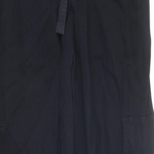 MnMl Womens Blue Polyester Cargo Trousers Size M L32 in Regular Drawstring - Adjustable Waist