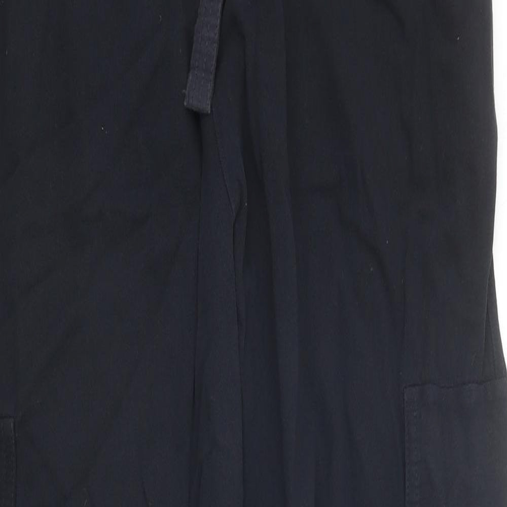 MnMl Womens Blue Polyester Cargo Trousers Size M L32 in Regular Drawstring - Adjustable Waist