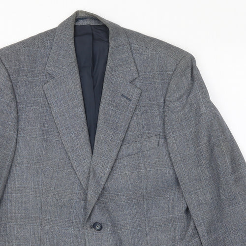 St Michael Mens Blue Wool Jacket Suit Jacket Size 38 Regular